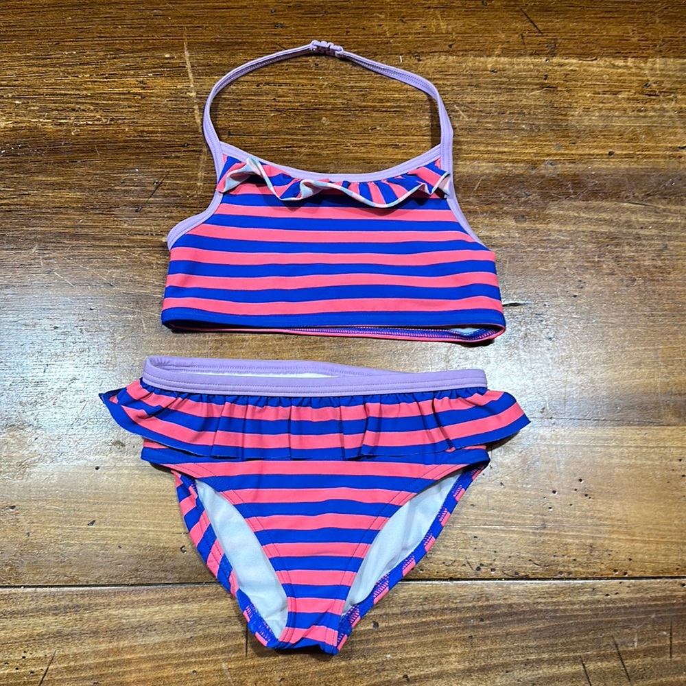 MiniBoden ruffled bikini bottom and top size 6-7